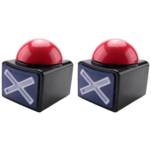 caapmony 2 pezzi Gioco Answer Buzzer, Gioco Buzzer Allarme Suono Pulsante di Gioco con Luce Trivia Quiz Got Talent Buzzer Giocattolo