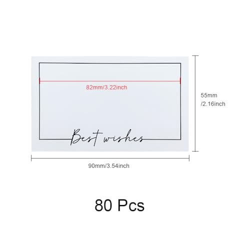 WYAN Blank Cards-80 Pcs 90x54 mm Best Wish Cards,Message Card,Gift Card,Blank Business Cards,for DIY Grafitti Messages,DIY Creations(Can be Used with envelopes) - Image 2