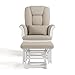 Storkcraft Tuscany Custom Glider and Ottoman with Free Lumbar Pillow (White/Taupe Swirl) - Cleanable Upholstered Comfort Rocking Nursery Chair with Ottoman