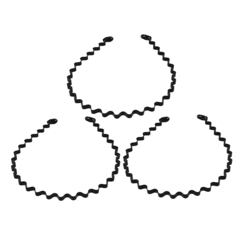 SWOOMEY 3 Piezas Diademas Onduladas para Hombres y Mujeres Accesorio Simple para Cabello Negro Banda y Ligera para Uso Diario