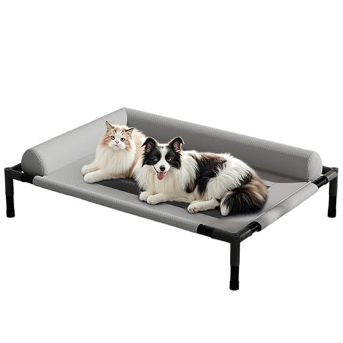 ペットベッド 犬用ベッド 高床式 通気性 折りたたみベッド メッシュ素材 夏用 冬も快適 洗える 滑り止め 組み立て簡単 U字型枕 中型犬 小型犬 猫用 オールシーズン対応 アウトドア 室内兼用