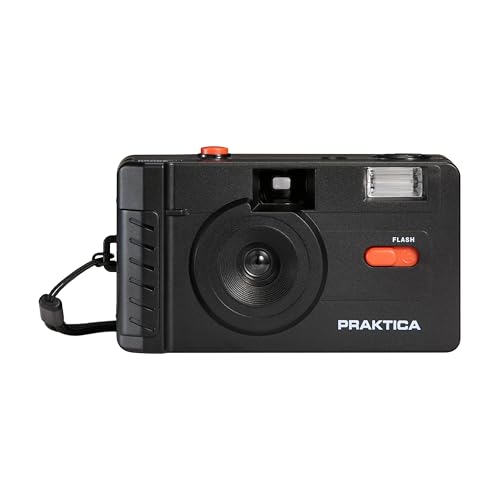 Cámara de película reutilizable Praktica negra con rollo de 36 exposiciones de 35 mm 2