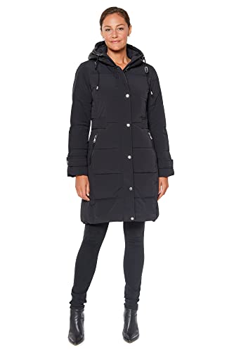 Vince Camuto Damen Down Hooded Duffle Jacket Anorak, schwarz, Small Cover
