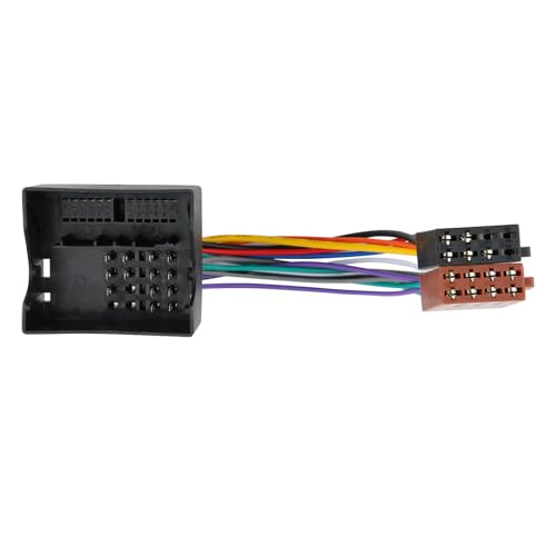 tinshow Connecteur radio ISO 16 broches pour autoradio stéréo - Adaptateur ISO pour VW Tiguan Passat BMW Golf Ford C-Max Kuga Transit