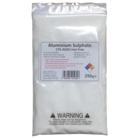 250g Bag Aluminium Sulphate. *. 17% Iron Free Alum Al2(SO4)3 Cover