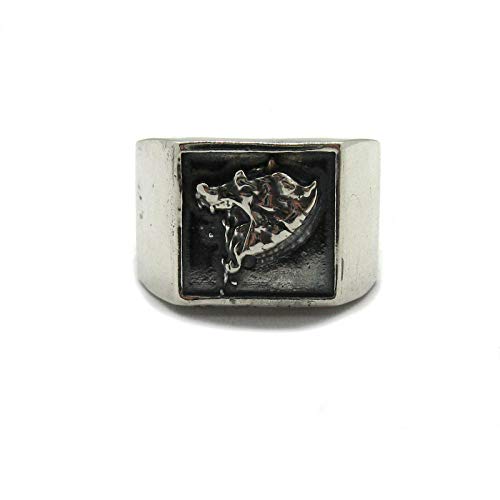 Bague loup homme argent 925 massif R001884 : fini les bijoux bas de gamme qui verdissent la peau