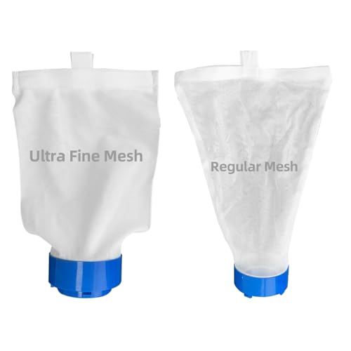 Sepetrel 2pcs Pool Vacuum Replacement Mesh Collection Bags,Includes A Fine Mesh Collection Bag and A Standard Mesh Collection Bag for Clasp Collection Bag Vacuum