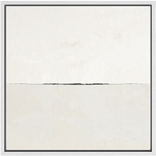 SIGNWIN Framed Canvas Print Wall Art Geometric Pastel White Abstract Landscape Nature Shapes Illustrations Modern Art Decorative Contemporary Minimal for Living Room, Bedroom, Office - 16\"x16\" White