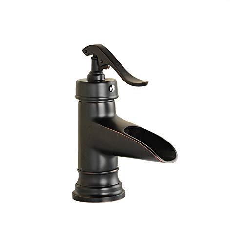 Grifo cascada de baño monomando que evita salpicaduras en lavabo alto