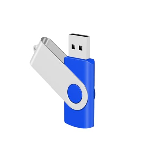 Image of 1GB USB Flash Drives 50 Pack, EASTBULL USB 2.0 Metal Bulk Flash Drives Pack Swivel Thumb Drives with LED Indicator Pen Drives (Blue)