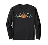 Photo Gallery retro beach tropical sunset palm trees heartbeat vibes maglia a manica Photo Gallery retro beach tropical sunset palm trees heartbeat vibes maglia a manica