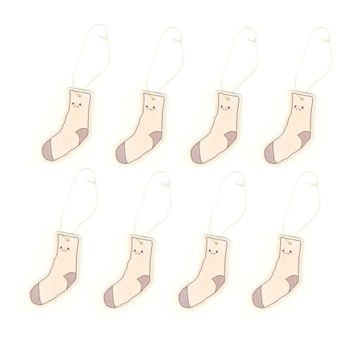 Image of Generic A&D Hanging Air Freshener for Car, Home, Office, Bathroom | 8 Pack | Multiple Designs & Scents (Bikini Tree|Heart|Fish|Bee|Waterdrop|Sock|Golf Ball|Bikini Butterfly) (Sock (Vanilla))