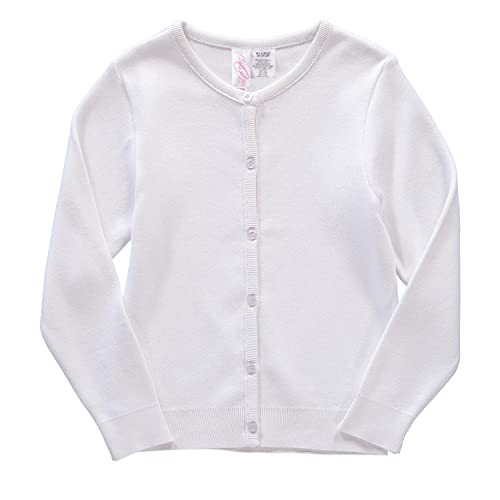 Image of Girls Long Sleeve Button Front Cotton Soft Knit Cardigan Sweater