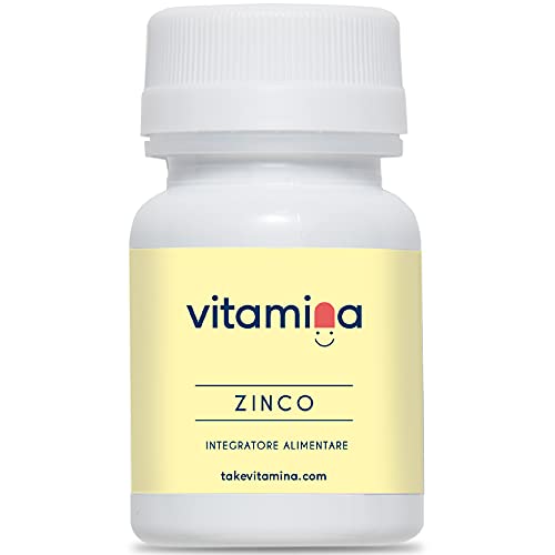 Zinco | Integratore per pelle,capelli e unghie | Difese immunitarie | 30 compresse senza OGM, Glutine e Lattosio | Portapillole in omaggio | Vitamina | Made in Italy (1 Confezione)
