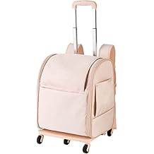 Pet Cat Bag Pet Backpack Travel Case Wheels Carrier Pet Bag Portable Dog Trolley Outdoor Travel Cat Bag Transport Pink