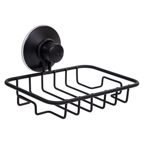 Bodico Black CTG Sleek and Modern Matte Bathroom Soap Dish Holder, 5.25" x 3.75" Cover