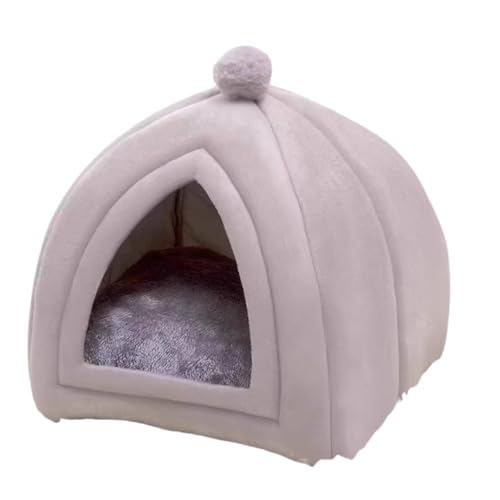 猫ベッド 猫ハウス ペットベッド 犬小屋 ドーム型 クッション ソファ 猫布 隠れ家 冬 おしゃれ ハウス 暖かい 子犬 ふわふわ 犬用ベッド 猫ベッド 洗える (グレー,XL)