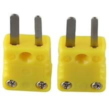 2Pcs Adapter Plugs for Thermocouple,Yellow K Type Thermocouple Connector Adapter Plugs,Yellow High Temperature Plastic Mini Male Plug for Thermocouple Sensor Probe Yellow