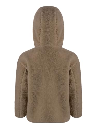 Jhaoyu Kids Girls Polar Fleece Hooded Jackets Long Sleeve Button Overcoat with Pockets Winter Thermal Thick Outerwear2