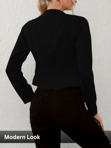 Image of Leriya Fashion Slim Fit Zip-Up Women Summer Jacket | Long Sleeve Stand Collar | Casual Biker Style Crop Top Summer Collection for Women | Lightweight Zipper Short Jacket for Office & Everyday Wear