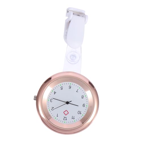 CONGARTENO ナースウォッチ クリップ式 看護師用掛け時計 ローズゴールド 軽量 大文字盤 視認性良好 医療従事者向けポケットウォッチ