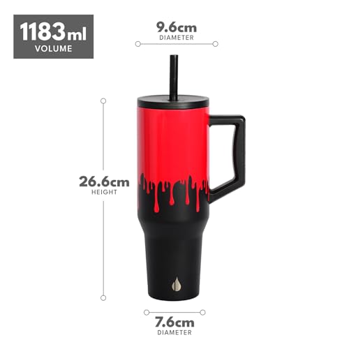 Image of Elemental Spill Proof 40oz Insulated Tumbler with Handle & Straw Travel Mug