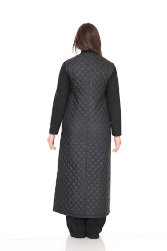TUĞRALI TESETTÜR Women's Black Lightweight Full-Length Quilted Winter Jacket in XX-Large: Comfort Meets Style - Image 7