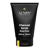 Gommage Exfoliant Visage Lumin pour hommes (30 ml) au charbon actif pour réduire l'aspect terne, la peau sèche, les taches brunes, les points noirs et les irritations du rasage