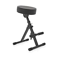 IDEAL FOR ALL MUSICIANS: Suitable for various types of musicians who prefer to sit while playing. HEAVY DUTY STEEL FRAME: Ensures durability and long-lasting use. NON-SLIP RUBBER FEET: provides extra security and stability during use. HEIGHT ADJUSTAB...