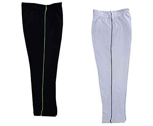 Image of indi weaves Girls Cotton Solid Capri 3 /4th Leggings (Pack of 2)