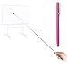 Pointer - Teachers Pointer - Teaching Pointer - Hand Pointer Extended Length, Presenter Whiteboard Pointer, Black Matte with Chrome Trim (Pink)