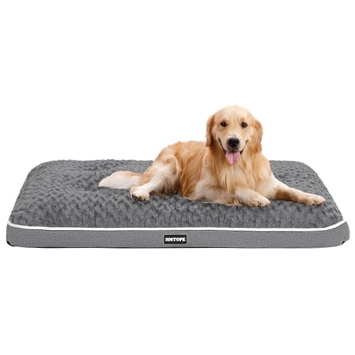 HMTOPE Orthopädisches Hundebett, Hundematte im Doppelstock-Design, Waschbar Hundekissen, Abnehmbar Hundekorb, 105 cm für Mittelgroße Hunde, Mittelgrau