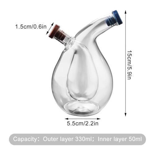 Aceitera y vinagrera para evitar goteos molestos dispensador de vidrio transparente 2 en 1 5