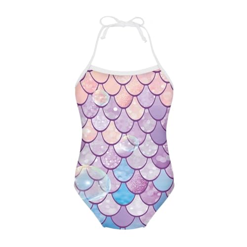 Image of One Piece Swimsuit for Girls Beach Bathing Suit Halter Straps Sports Swimwear for 1-10 Year Toddler Kids