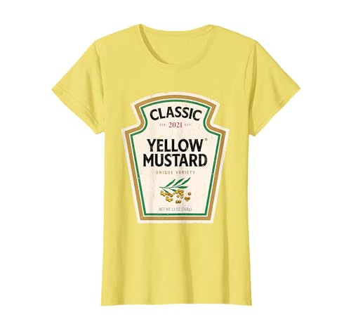 2021 Halloween Costumes for Couples Zajoo Gelb-Senf-Halloween-Kostüm, passender Ketchup-Senf. T-Shirt