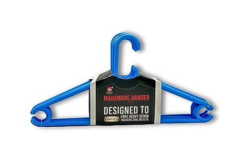 Mahaware Polypropylene Hanger Pack of 6 - Heavy Duty Plastic Hangers for Wardrobe & Closet, Anti-Slip Clothes Hangers for Home, Space Saving Design, Blue