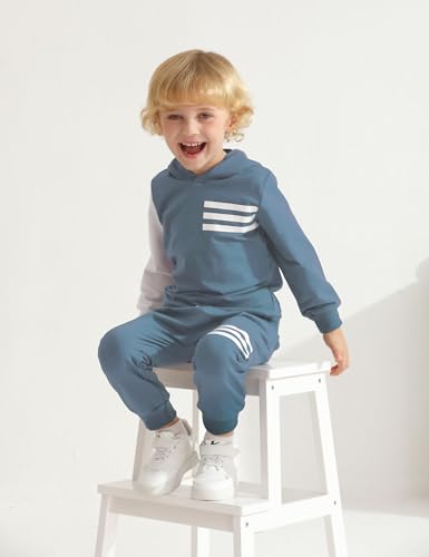 Image of Toddler Boy Clothes Long Sleeve Hoodie Sweatsuits Tops and Pants 2Pcs Boys Fall Winter Outfits Set