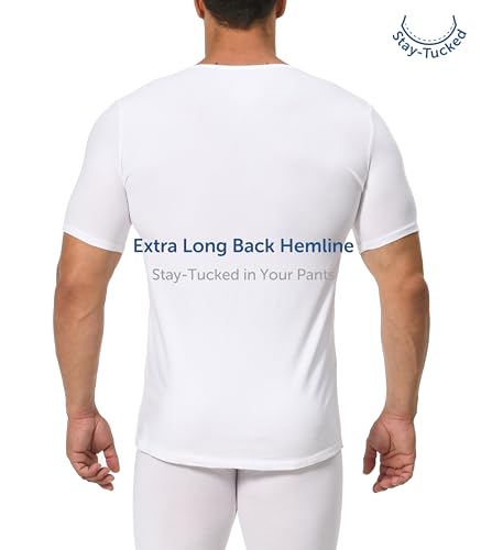 Comfneat Men's 3-Pack Undershirts Stretchy Cotton Spandex T-Shirts V-Neck Shirts for Men4