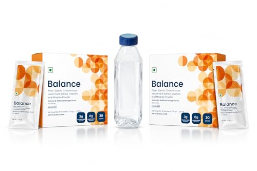 Feel Great Balance Pack of 2 with Premium Water Bottle | Orange Flavor Sachets | Nutritional Beverage Mix