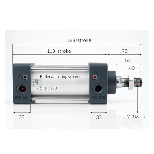 Cylindre pneumatique SC robuste avec course de 50mm pour piston - 3