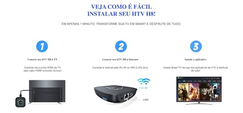 Receptor HTV 8 H8 Original Canais Inteligente HTV8-2025 Comando de Voz htv Wifi