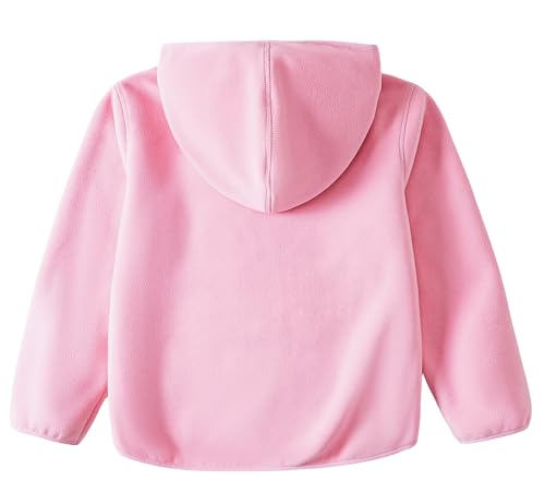 Image of Boys Girls Polar Fleece Jacket with Hood Toddler Coat 2-12 Years | Soft Full Sherpa Fleece Lining, Anti-Pilling, Mid-Weight, Easy Zip-Up, Hooded Design, Hand-Warm Pockets, Elastic Cuffs & Hem