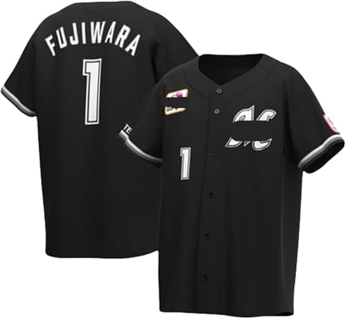 FUJIWARA 背番号1 ユニフォーム　Mサイズ 千葉ロッテマリーンズ ビジターユニフォーム 藤原選手 背番号1