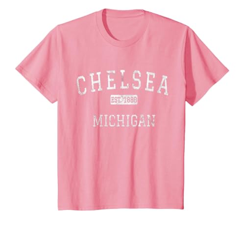 Chelsea Michigan MI Vintage T-Shirt, Youth, Pink, X-Small