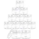 Beauticom 4 oz. (120g /120ML) (Quantity: 12 Packs) Thick Wall Round Leak Proof Clear Acrylic Jars with CLEAR Lids for Beauty, Cream, Cosmetics, Salves, Scrubs
