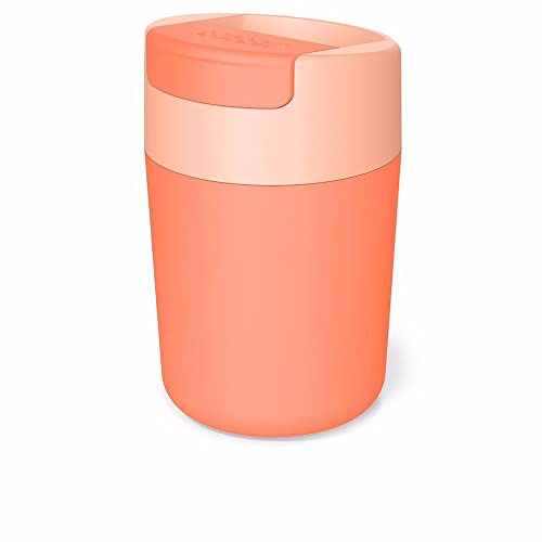 Joseph Joseph Sipp - Tazza da viaggio per caffè e the, con coperchio, a prova di perdite, senza BPA, riutilizzabile- 340 ml, Corallo