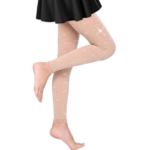 Image of VINICUNCA Girls Sparkle Rhinestone Tights Ultra-Soft Footed Dance Stockings Cospaly Accessories