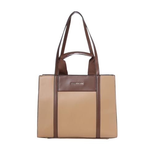 Image of Van Heusen Women's Tote Bag| Brown Contrast Lining | Fits Upto 13 Inch Laptop | Office Bag for Work
