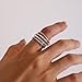 Elegant 18K Gold Plated Stackable Rings for Women - Non Tarnish Tri Color Rings Set, Perfect for Everyday Wear Ring Band, Mixed Metal Rings Stack Interlocking Ring with Hoops (Tri-Color, Size 8.0-8.5)