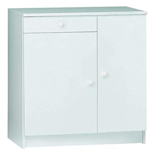 Mobile 2 Ante + 2 cassetti Legno 77 x 80 x 34 cm basso bianco